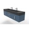 Castello Usa Nile 72" Wall Mounted Blue Vanity With Black Top And Brushed Nickel Handles CB-MC-72BLU-BN-2053-BL - alternate 4